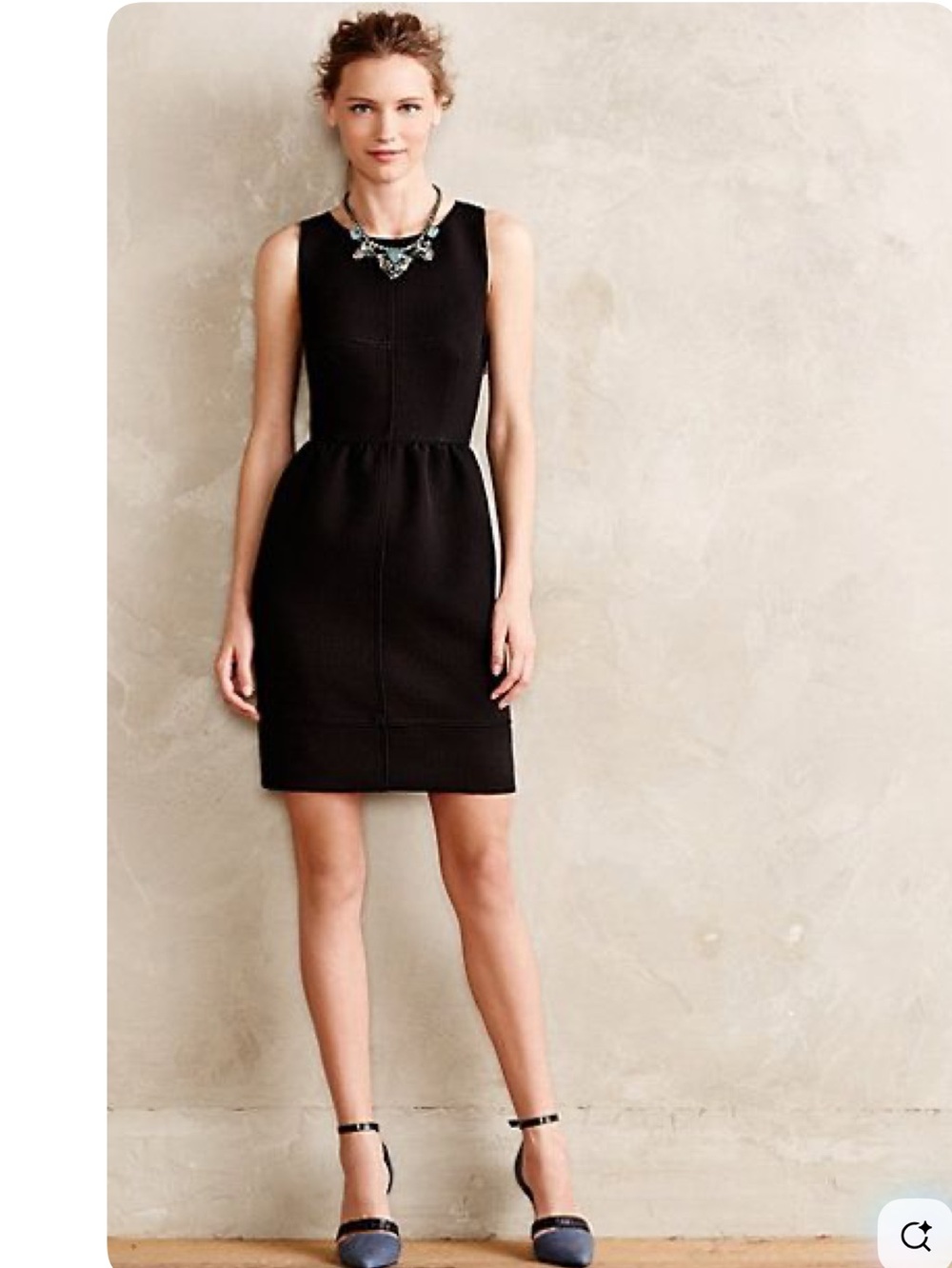 MAEVE by Anthropologie Rokin Black Textured Cross Back Sleeveless Dress Size 4